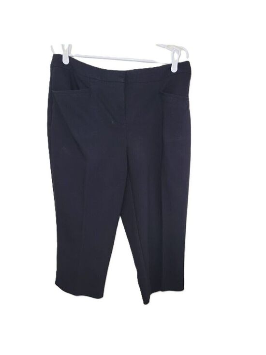 Chico's Pants - Chico's Fabulously Slimming Cropped Pants Black Cotton Stretch Blend Woman's L